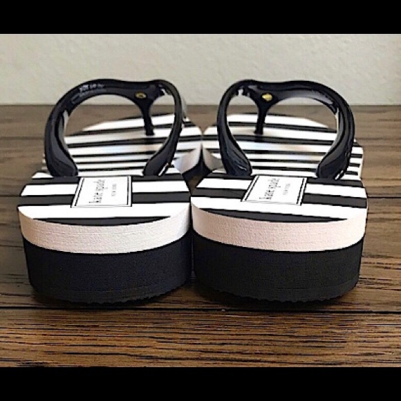 🆕🔥KATE SPADE(MILLI STLYLE)SUPER CUTE&STYLISH BLACK&WHITE♠️IN SILVERTHONG 🩴 - Picture 10 of 15